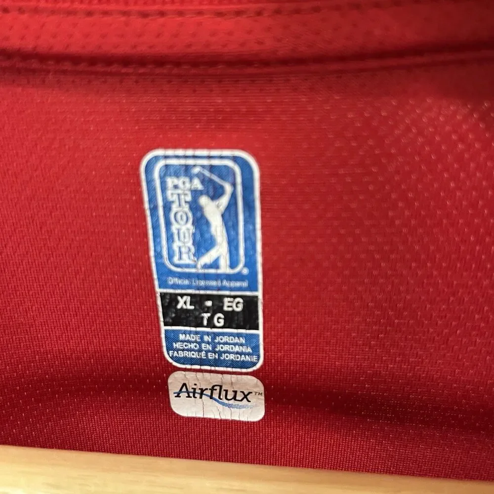 PGA TOUR Polo Shirt Mens XL Red Airflux Golf Performance Short Sleeve Collared
